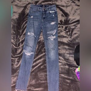 ultra high rise super skinny ripped hollister jeans